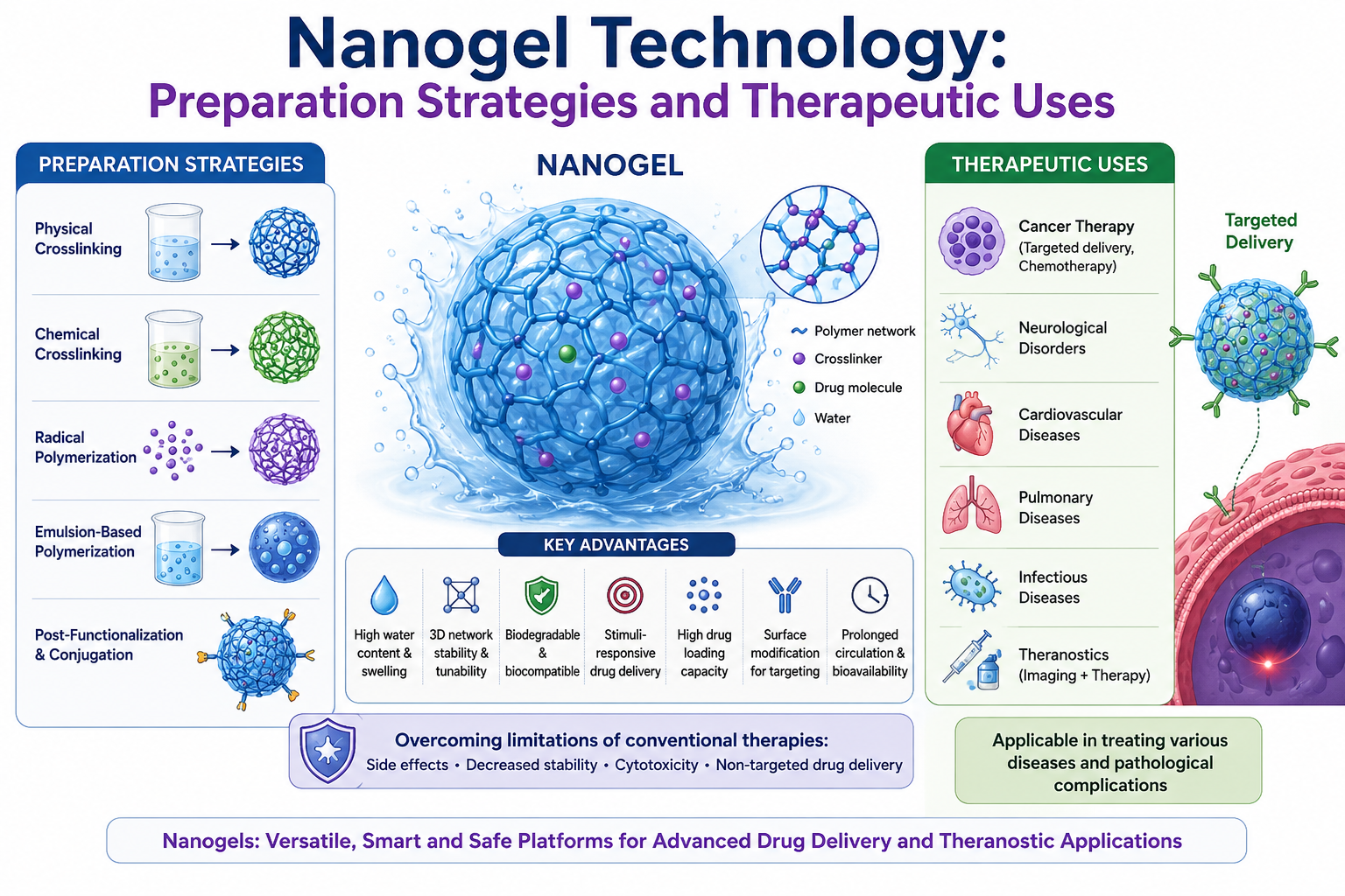 Nanogel technology: preparation strategies and therapeutic uses